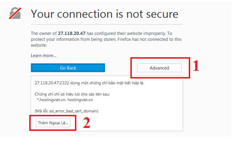 Khắc phục lỗi Your connection is no secure